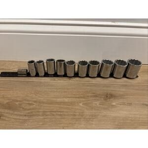 Craftsman Sockets Set Of 10 / SAE / 1/2” Drive With Organizer Made In USA